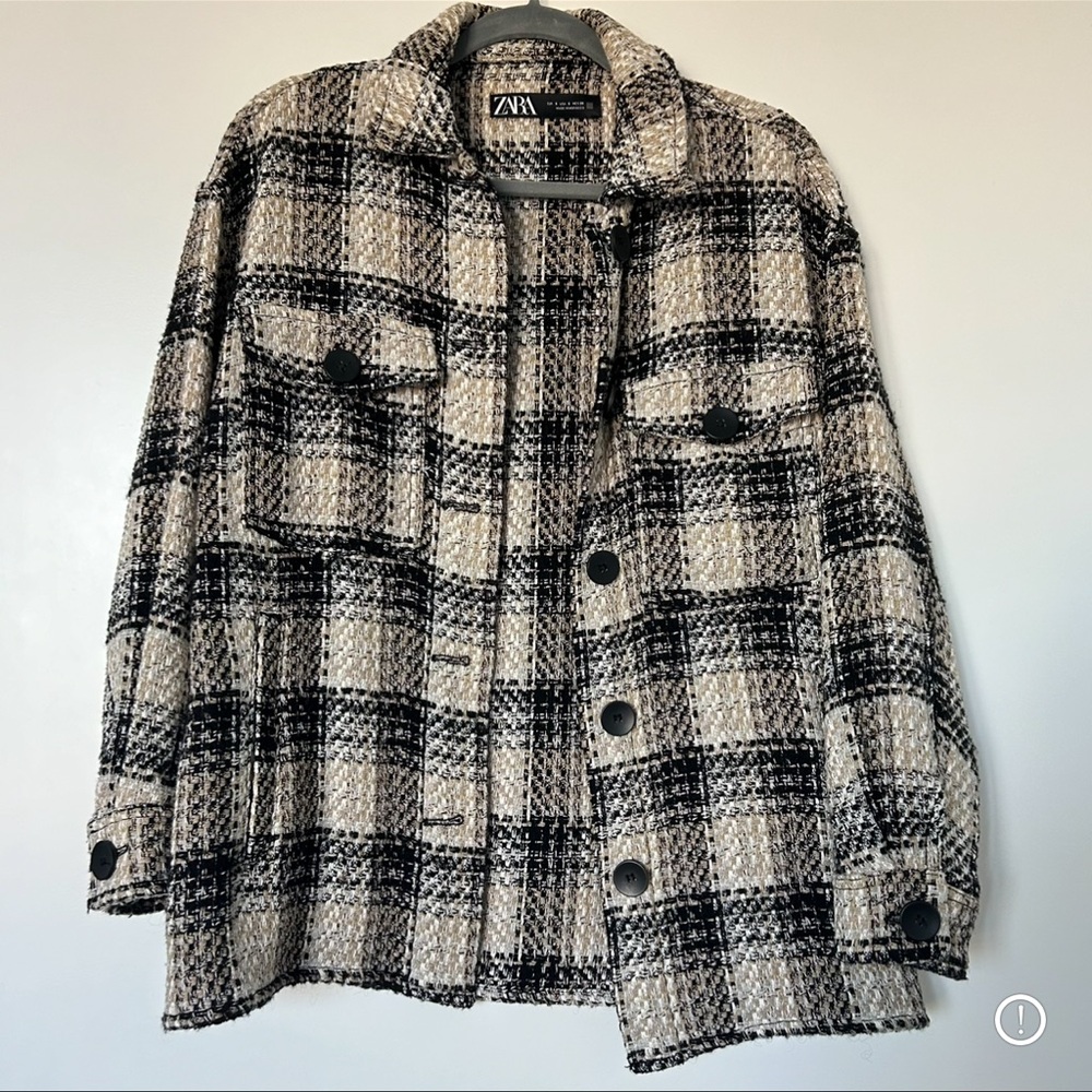 Textured Plaid Overshirt